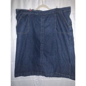 CJ Banks Womens Knee Length Size 24 Blue‎ Denim Skirt.